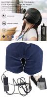 Electric Sinus Pillow with Handheld LED Controller, 3 Heat Settings, Navy Blue, Adapter Included