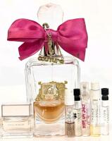 Juicy Couture Viva La Juicy 3.4oz EDP Bottle w/ Minis & Samples Givenchy Chanel Avon Lot Volumes lower than listed on bottles, likely past any best before dates
