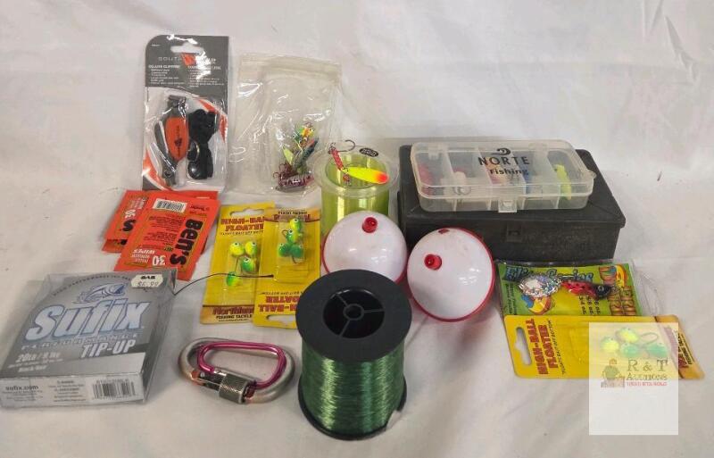 Fishing Tackle Set &ndash; Sufix 20lb Tip-Up Line, Northland Lures, Tackle Boxes, Accessories