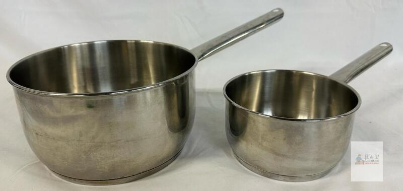 Lagostina Lagoseal Plus Stainless Steel Saucepan Set 14cm & 20cm Induction Compatible, No Lids - Moderate external scratching and some discoloration, no dents