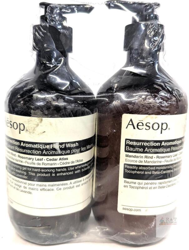NEW SEALED Aesop Resurrection Aromatique Hand Wash & Hand Balm Set 16.9 fl oz Pump Bottles