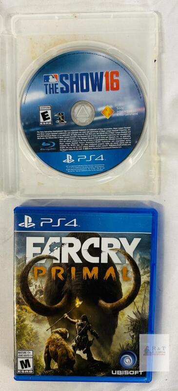 Far Cry Primal PS4 with Case, MLB The Show 16 PS4 Disc, Both 2016, English/French, UPCs Included
