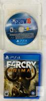 Far Cry Primal PS4 with Case, MLB The Show 16 PS4 Disc, Both 2016, English/French, UPCs Included