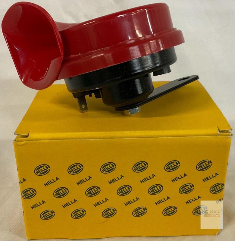 NEW HELLA Supertone 12V 500Hz Red Electric Snail Horn, 110dB, with Mount