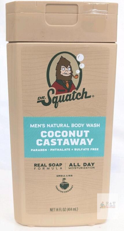NEW Dr. Squatch Coconut Castaway Men's Natural Body Wash 14 fl oz Paraben & Sulfate Free, Real Soap