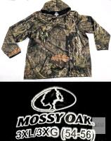 ASNEW Mossy Oak Camouflage Hunting Hoodie 3XL w/ Built-In Gaiter & Zippered Pockets, Polyester, Pullover