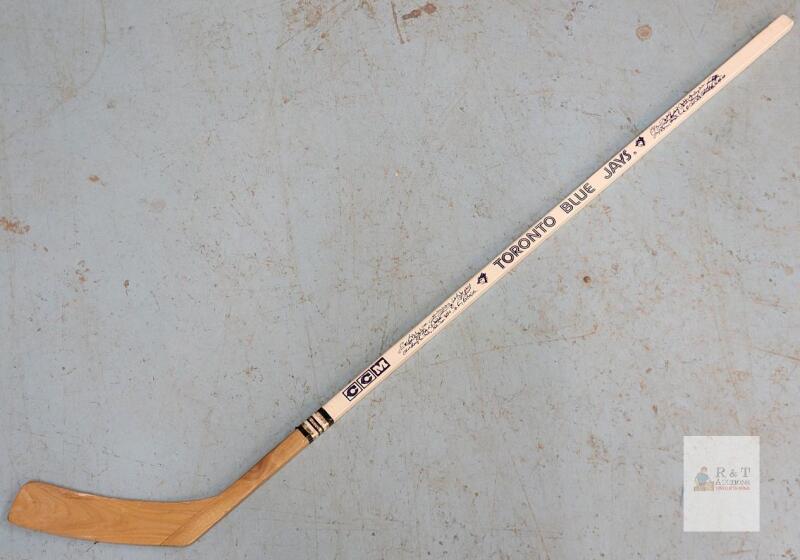 Toronto Blue Jays CCM Wood Hockey Stick w/Print Signatures