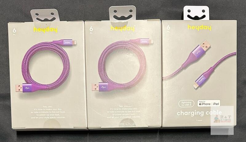 3 New Heyday Lightning to USB Fast Charging Cables