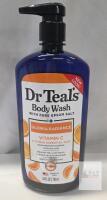 NEW Dr Teal's Glow & Radiance Body Wash 24 fl oz Vitamin C & Citrus, Epsom Salt, Pump Bottle, Z5174A