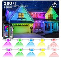 200 Ft New INZIDOL Permanent Outdoor Lights,200FT RGB Eave Lights,IP67 Waterproof Outdoor Light,Smart Under Eave LED Lighting with App/Remote Control for Outdoor Decor,Garden Decor,House