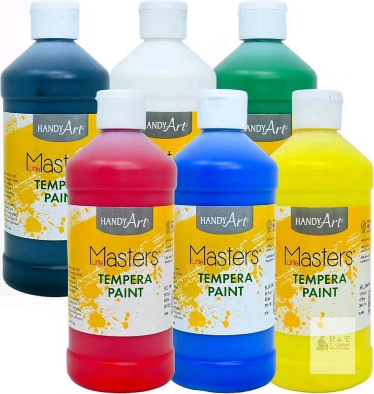 New Handy Art Little Masters Tempera Paints Set, 16 oz, Pack of 6