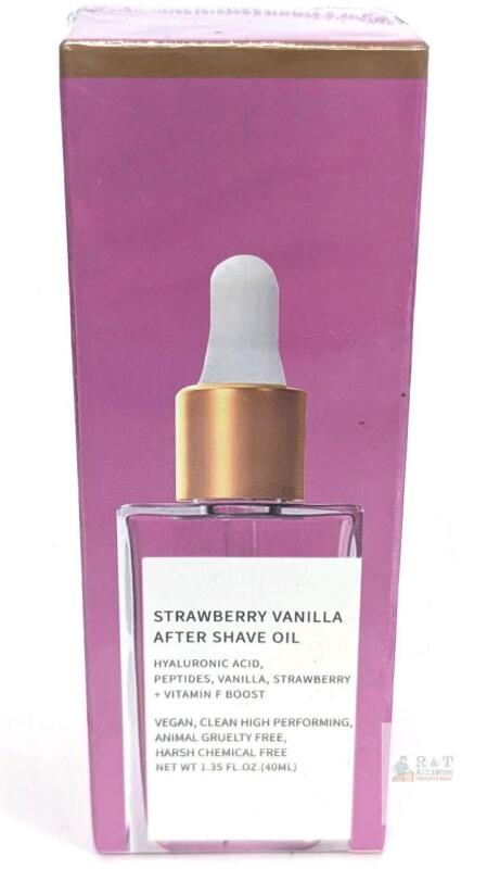 New Strawberry Vanilla After Shave Oil With Hyaluronic Acid, Peptides, Vanilla, Strawberry Vitamin F Boost
