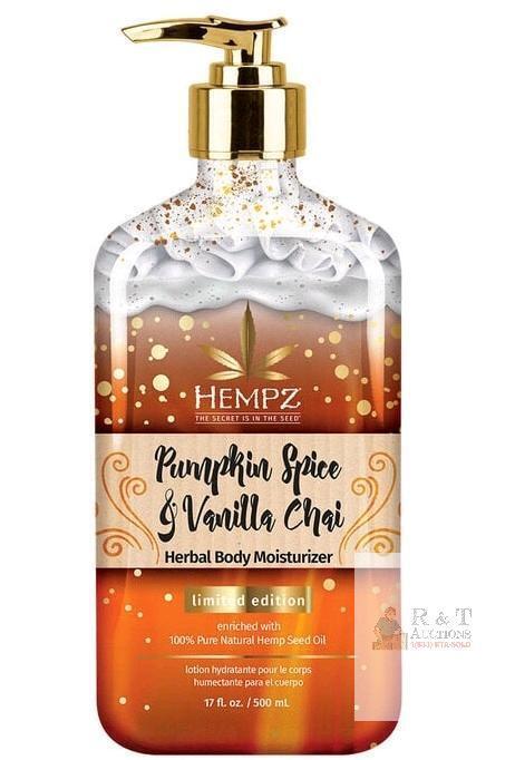 New HEMPZ Limited Edition Pumpkin Spice & Vanilla Chai Herbal Body Moisturizer, 500ml