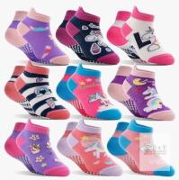 9 New sz 1-3years Toddlers Grips Socks Kids Non Slip Anti Skid Ankle Unicorn Cotton No Show Socks with Grippers