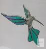 Vintage Metal & Stain Glass Hummingbird Outdoor Garden Art Suncatcher. - 2