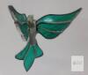 Vintage Metal & Stain Glass Hummingbird Outdoor Garden Art Suncatcher. - 3
