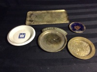 5 Brass & Ceramic Nicknack Trays