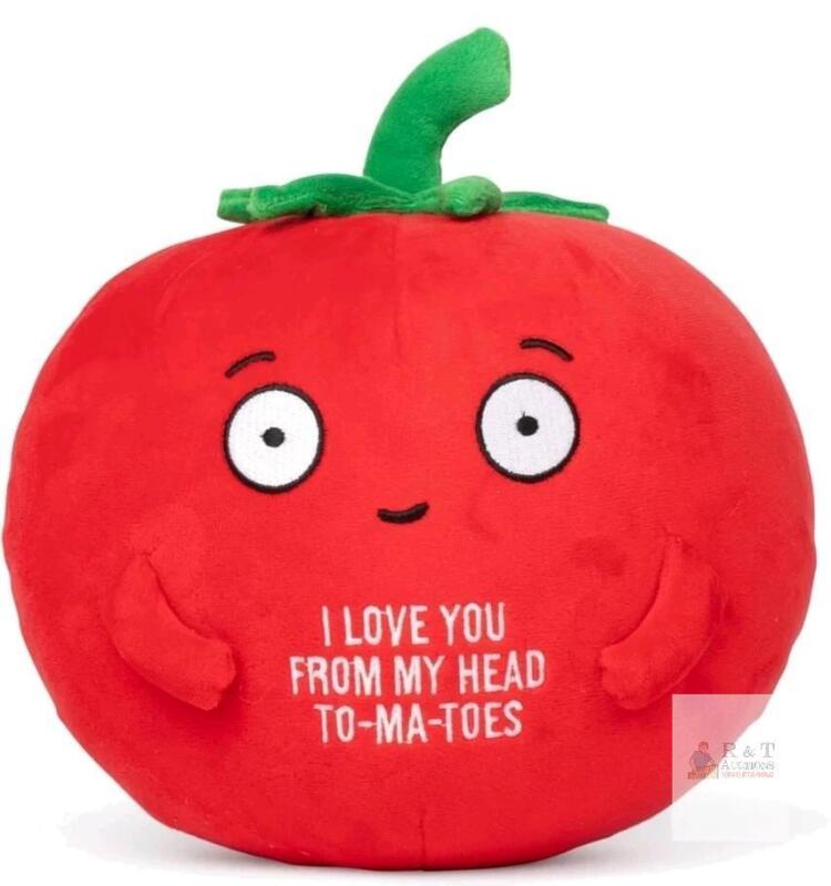 NEW 9" Tender Tomato Plushie, "I Love You From My Head To-Ma-Toes" Quote