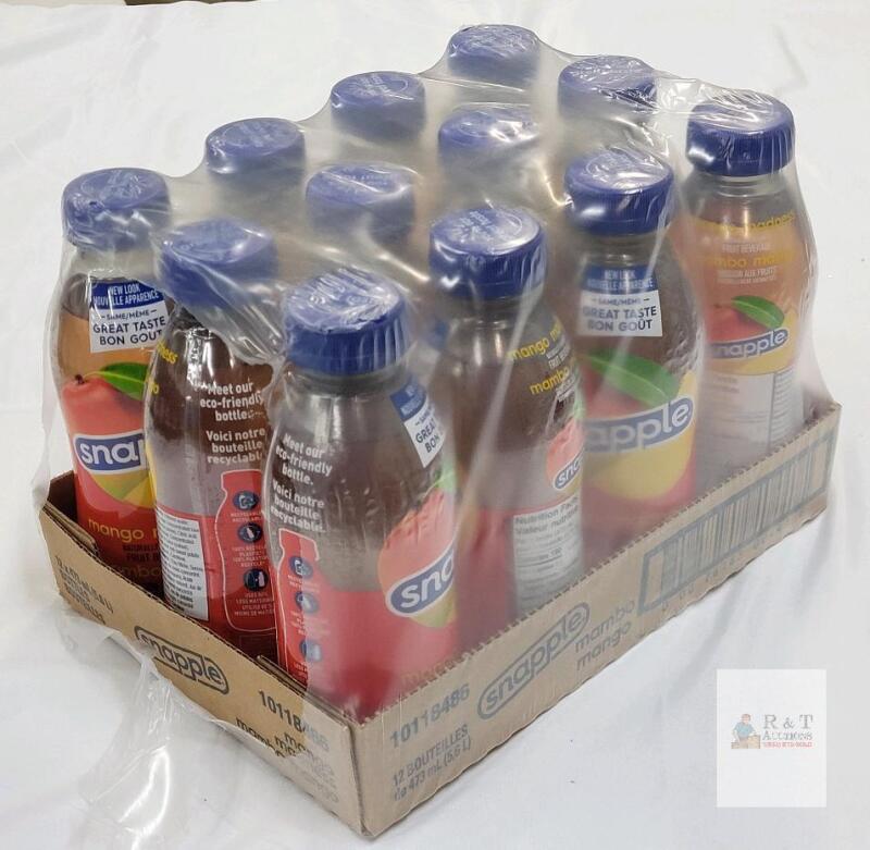 [BB 2024 JA24] 12 Snapple Mango Madness Fruit Beverage , 473 ml Bottles .
