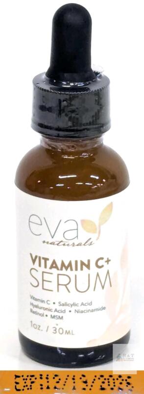 NEW Eva Naturals Vitamin C+ Serum, 1oz/30mL, Vitamin C, Hyaluronic Acid, Retinol, Salicylic, Batch EH1219PMX