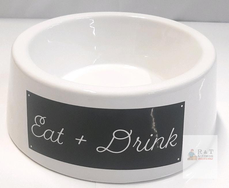 NEW AMICI PET Eat + Drink Ceramic Pet Bowl, Large, 8.85" Diameter, Dishwasher Safe, Model 7CB30L