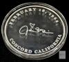 [Rare] Limited Edition JULIE STRAIN (1962&ndash;2021) FANS CLUB Wonder Woman Collectable Medallion Pair in Collectable Metal Tin, February 18, 1962 Concord California, From First 100 Sets, Coins in Hard Protective Cases, 2.3" Diameter Each - 3
