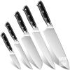 New in box Kitajun Smart Kitchen Knife Set, 5Cr15MoV Steel, ABS Handles, Black/White, X003YTCQX9