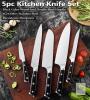 New in box Kitajun Smart Kitchen Knife Set, 5Cr15MoV Steel, ABS Handles, Black/White, X003YTCQX9 - 2