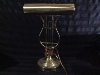 Brass Desk Lamp Tested Working 15 inches tall