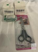 FENG LASS Thinning Hair Scissors 6" & 2x Egg Brush Egg Cleaners Green, X0046NQPYN, New In Box