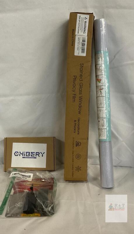 Coavas 1018 Stained Glass Window Film 43"x39" Static Cling, Chibery 2-Pack Soft Close Hinges