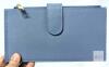 New Feith & Felly Light Blue Women's Card Case Wallet with Tons of Room For Cards + 2 Zippered Sections For Coins or Cash - 3