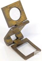 Brass Folding Linen Tester Magnifier 6x, 0.6" Lens, 0.7" Window, Vintage, Glass Lens