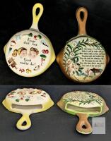 Vintage SD Japan Hand Painted Ceramic Wall Plaques YS5319 YS6105 Enterprise Exclusive Pair "Bless this house" has Small chips on both sides