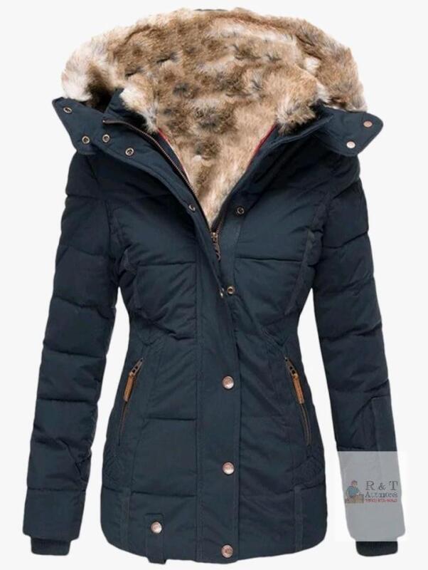 New - YXP Women's Sz. Medium Winter Hooded Warm Thickened Parka Military Hooded Jacket , Dark Blue