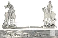 Seagull Pewter 1991 Equestrian Fox Hunt Bookends Pair, Canada, 5.5" Tall Collectible Decor