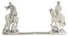 Seagull Pewter 1991 Equestrian Fox Hunt Bookends Pair, Canada, 5.5" Tall Collectible Decor - 2