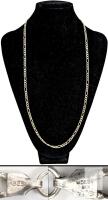 Sterling Silver Figaro Chain Necklace 20&rdquo; 4.5mm, 925, MD28V MEX Hallmark, Lobster Clasp