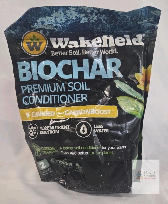 Wakefield Biochar Premium Soil Conditioner 2qt, CarbonBoost&trade; Probiotics, Carbon Negative
