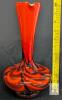 12" Empoli Glass Ewer Red Black Swirl with White Handle - 4
