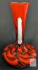 12" Empoli Glass Ewer Red Black Swirl with White Handle - 5