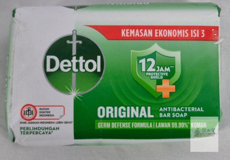 Dettol Original Antibacterial Bar Soap 100g, 3-Pack, 12-Hour Protection, Halal, Exp 02/2028