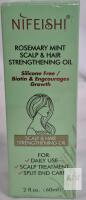 NIFEISHI Rosemary Mint Scalp & Hair Strengthening Oil, 2 fl. oz. (60ml), Silicone-Free, Biotin, Lot FB32332