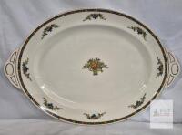 Vintage Johnson Bros Pareek Oval Serving Platter 16" England Semi-Porcelain Floral Fruit Basket