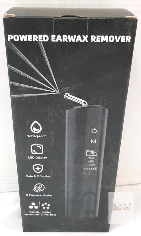 NEW Powered Earwax Remover, Rechargeable, IPX7, USB-C, 3 Modes, 6 Tips, LED Display, Visual Basin