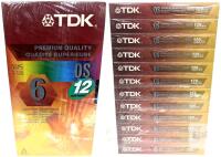 TDK T-120 QS Premium Quality VHS 12-Pack, 120min/6hr Recording, Factory Sealed