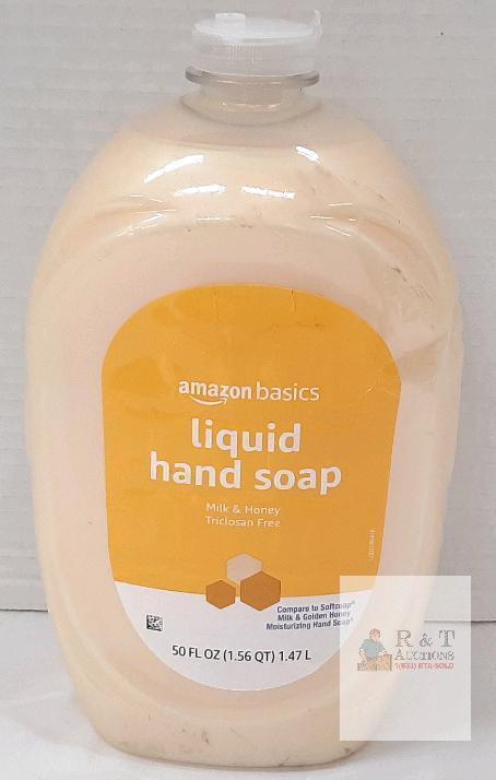 Amazon Basics Liquid Hand Soap, Milk & Honey, Moisturizing, 50 fl oz Refill, Triclosan Free