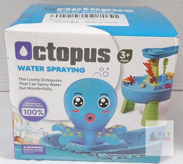 NEW USB Rechargeable Octopus Water-Spraying Bath Toy, Blue/Purple, 3+ Years, CE, Includes USB Cable