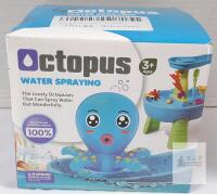 NEW USB Rechargeable Octopus Water-Spraying Bath Toy, Blue/Purple, 3+ Years, CE, Includes USB Cable