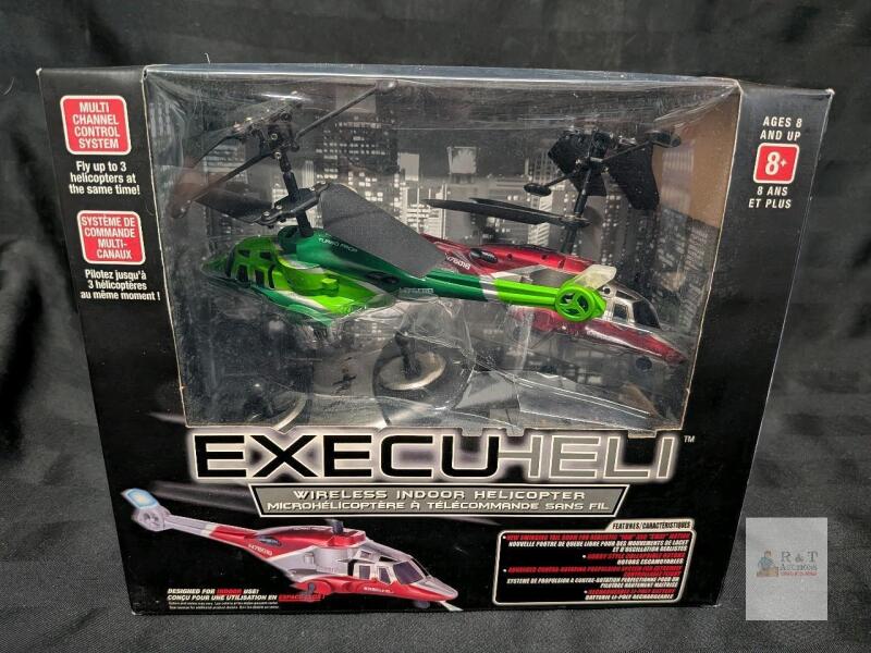 EXECUHELI Wireless RC Indoor Helicopter, Multi-Channel, 80-ft Range, N76018, Li-Poly Battery
